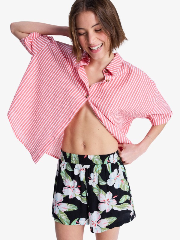 Roxy - Lekeitio Bay Printed - Short de playa Negro Mujer