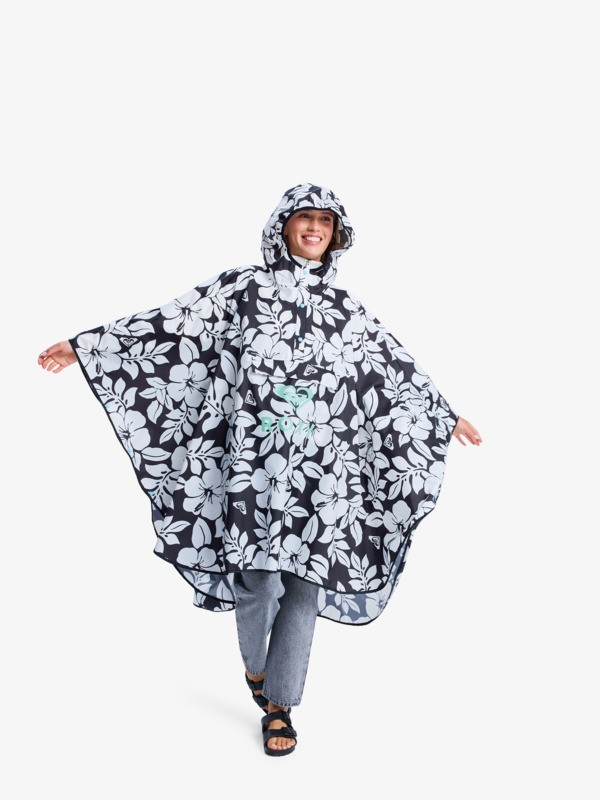 Roxy - Midnight Rain - Poncho de lluvia para Mujer Negro Unisex