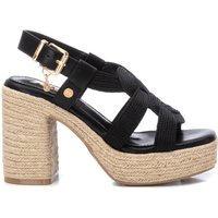 Sandalias tacón Xti negras con trenzado en el empeine
