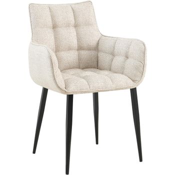 Silla De Comedor Tirana De Tela Marfil 59x62x87 Cm Clp