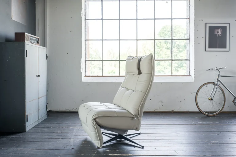 Silla reclinable KAWOLA MIKO giratoria piel gris