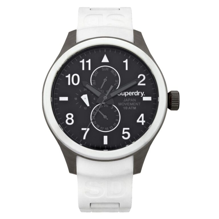 Superdry Reloj Hombre Analogico Cuarzo con Correa de Silicona SYG110W