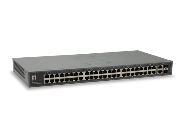 SWITCH LEVEL ONE 50-Port Fast Ethernet Switch, 2 x Gigabit SFP/RJ45 Combo
