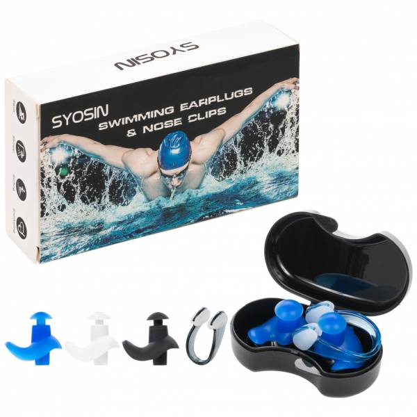 Syosin Adulto Pinzas nariz y tapones oídos para natación Pack de 3 X001DQFBZH