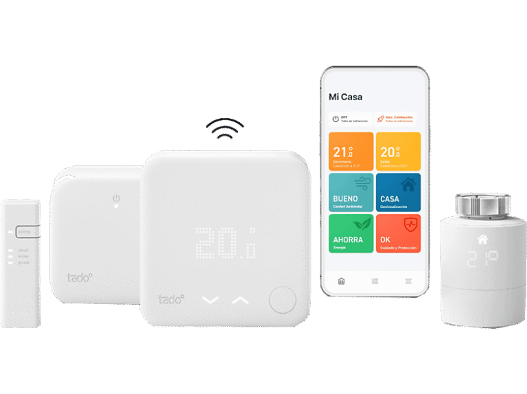 termostato - tado pack kit termostato inalambrico+ 1 cabezal termostatico inteligente, blanco