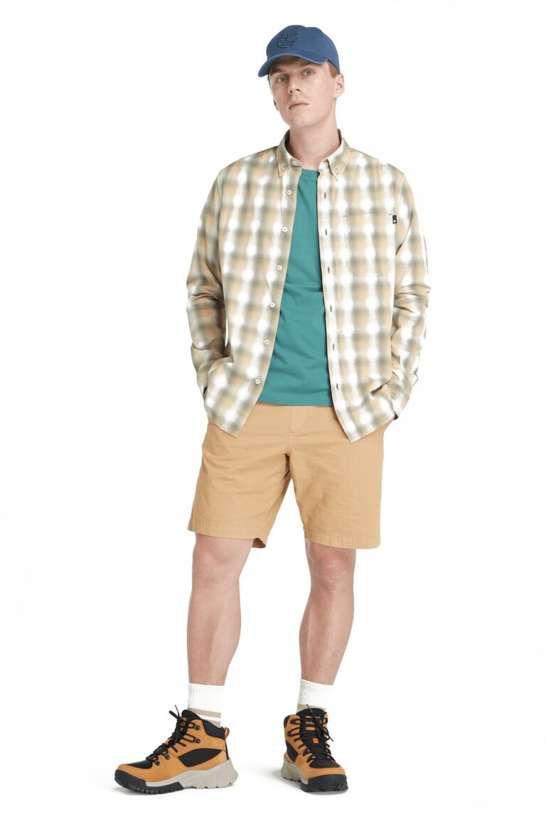 Timberland Check Poplin Shirt Cassel Earth Yd | Camisas Casuales Outlet | Hombre | Marrón