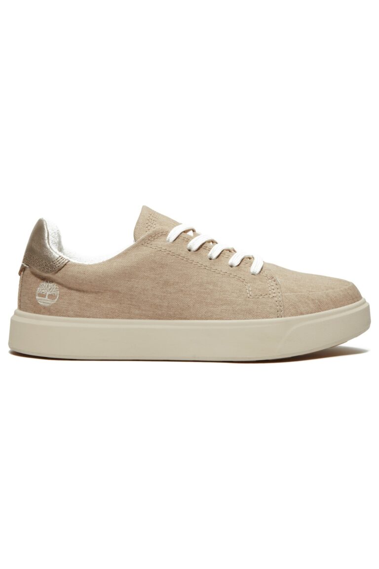 Timberland Emerson Street Low Lace Up Sneaker Light Beige Canvas | Zapatillas Deportivas Outlet | Mujer | Marrón