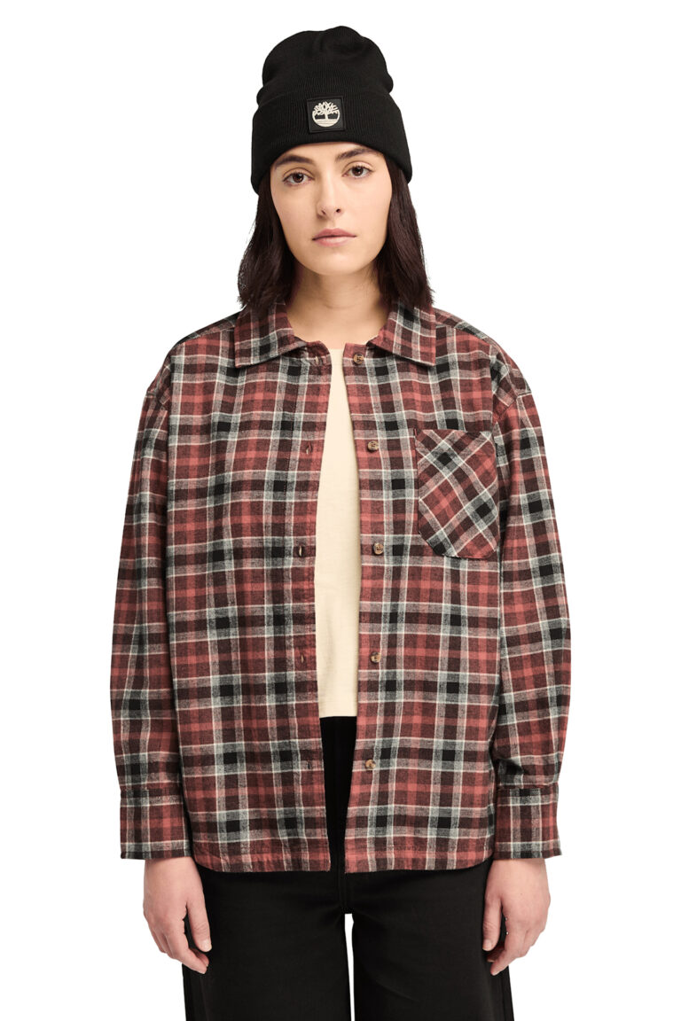 Timberland Plaid Flannel Overshirt Apple Butter | Camisas Outlet | Mujer
