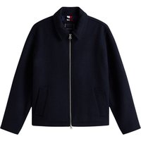 tommy hilfiger wool blend zip-thru ivy jacket - navy