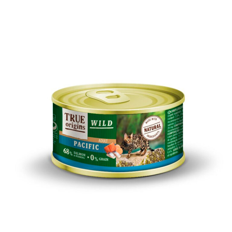 True Origins 48 latas x 100 g True Origins Wild Adult Pacific Salmón y Arenque lata para gatos ¡Pack Ahorro!