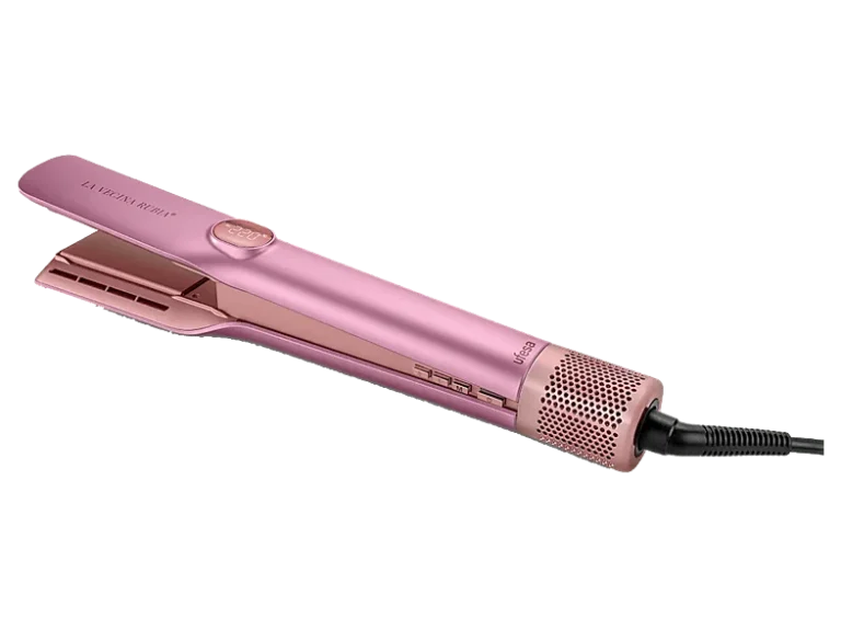 Ufesa Plancha Secador - Ufesa La Vecina Rubia, 3 en 1, Revestimiento cerámico, 700 W, Pantalla LCD, Edición Limitada, Rosa