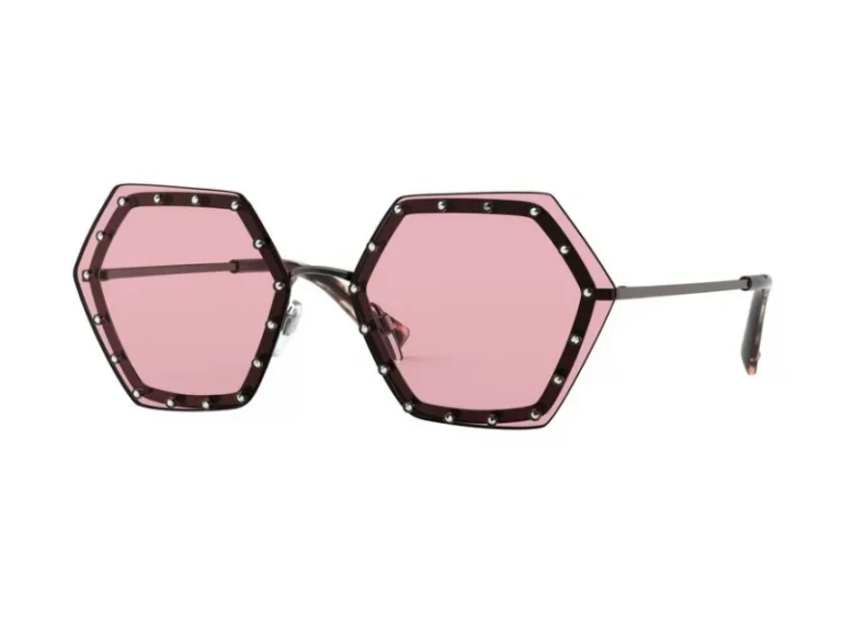 Valentino Mujer Valentino 303984 RUTENIUM Gafas de sol outlet Metal Barril de fusil Rosa Geométrico Norma