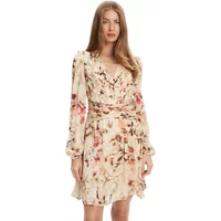 Vestido plisado de manga larga mujer Guess Romina