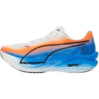 Zapatillas Puma Deviate Nitro Elite 3 Azul Naranja SS26 Mujer
