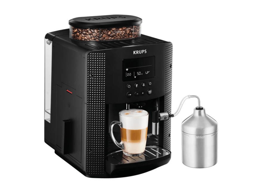 Moulinex Essential, Cafetera Superautomática, Digital, Espumador de leche, Negra