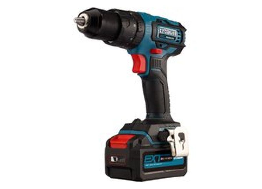 Taladro percutor 18v brushless con batería 4ah erbauer