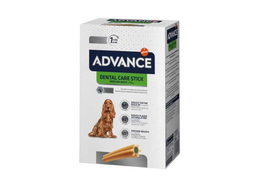 Advance 84 barritas Advance Dental Care Stick Medium y Maxi snack para perros ¡Pack ahorro!