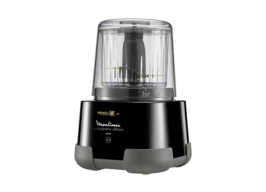 Moulinex Moulinette Ultimate 1-2-3, Picadora, 1000 W, Tecnología Powelix Life, Negra