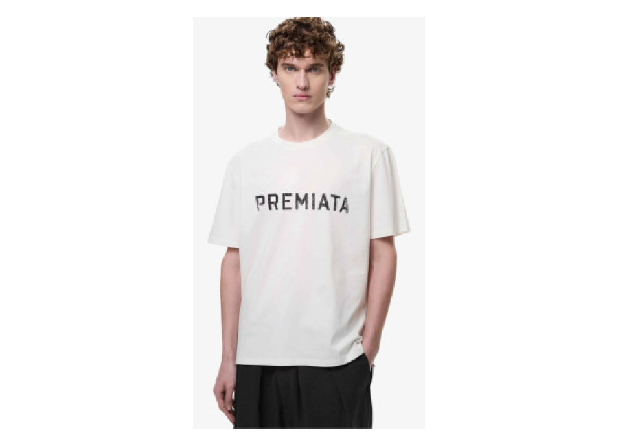 Premiata para hombre. Camiseta Printed blanco (L), Casual, Algodón, Manga corta
