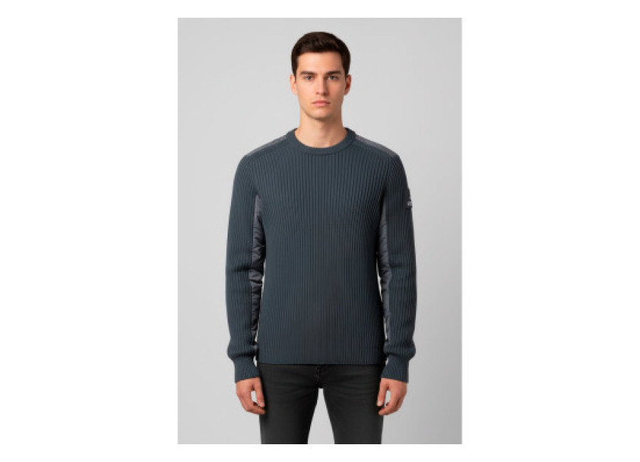 Premiata para hombre. PMG26 Jersey Ribbed gris azulado (S), Casual, Lana