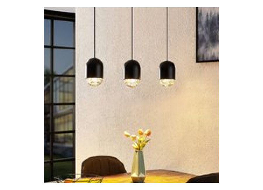 Lucande Amielle lámpara colgante, 3 luces, negro