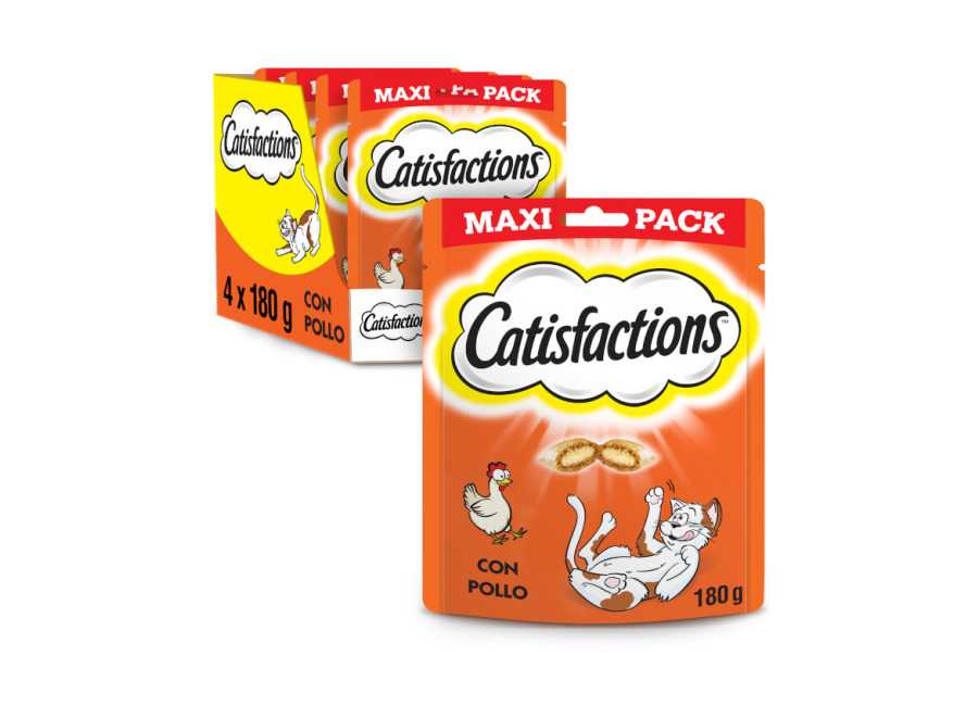 Catisfactions 4 bolsitas x 180 g Catisfactions Premios de Pollo para Gatos ¡Pack ahorro!