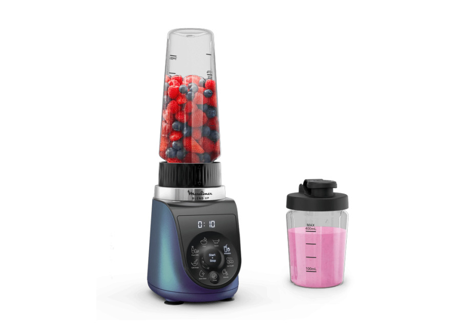 Moulinex Blend Up, Batidora personal, 1000 W de potencia, 8 Programas Automáticos, Color Azu