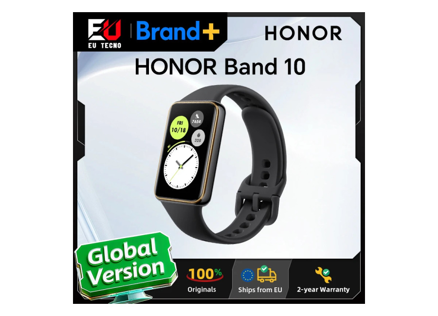 HONOR Band 10, Versión Global, Diseño de Borde Curvo, Salud Matutina, Pantalla AMOLED de 1.57 Pulgadas,…