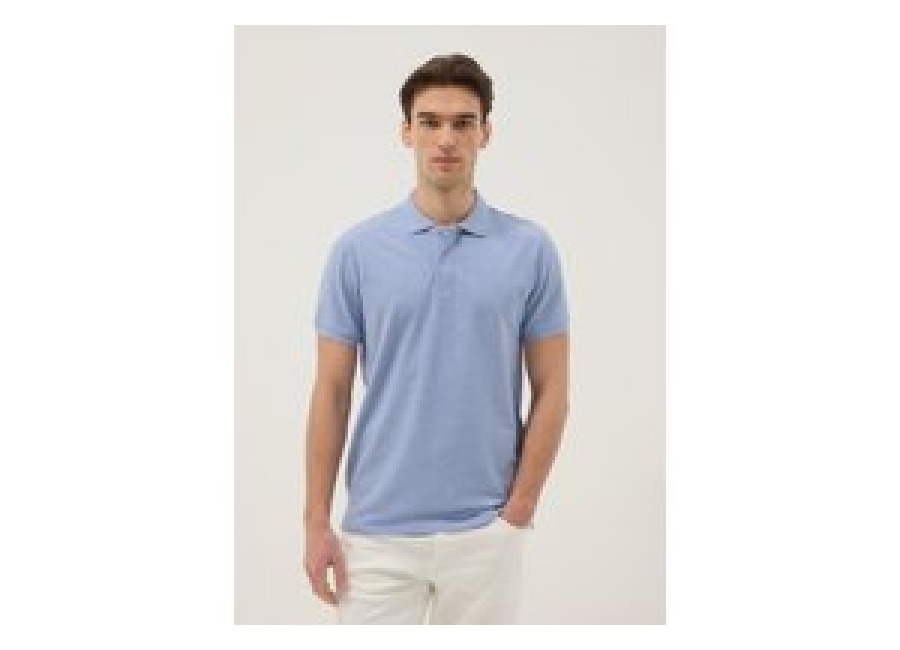 Ovs Polo Azul Claro De Manga Corta En Puro Algodón, Hombre, Azul Cielo, Talla: