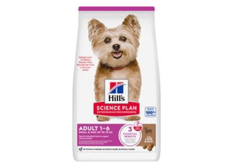 Hill’s Science Plan Adult 1-6 Small & Mini cordero y arroz – 2 x 1,5 kg – Pack Ahorro