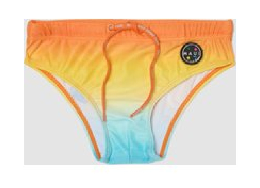 Maui Slip De Baño Elástico Naranja Y Azul Para Niño, Niño, Naranja/Azul Cielo, Talla: 5-6