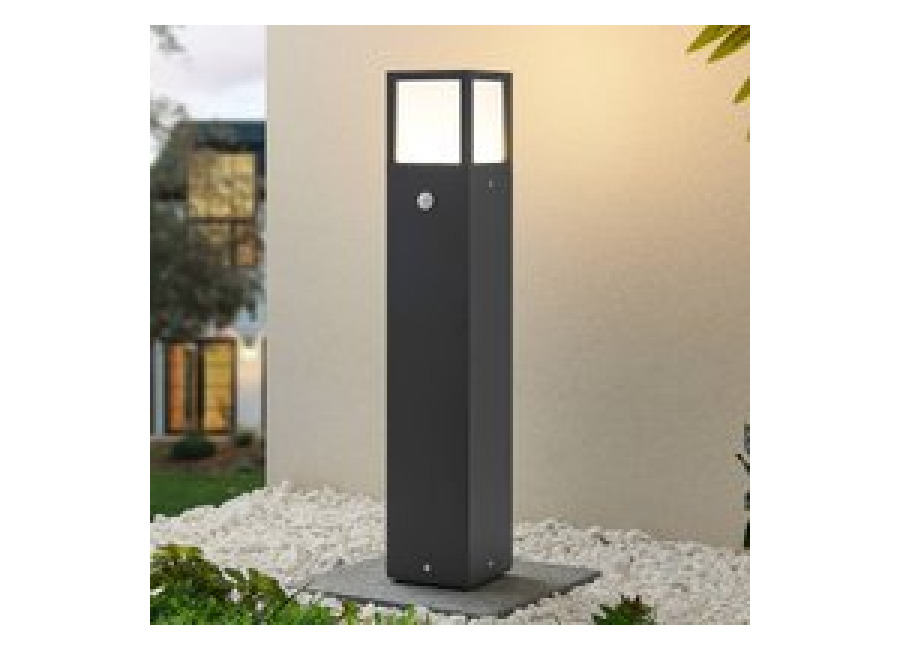 Lucande, bolardo luminoso LED Dewari, detector de movimiento, 65 cm, IP54