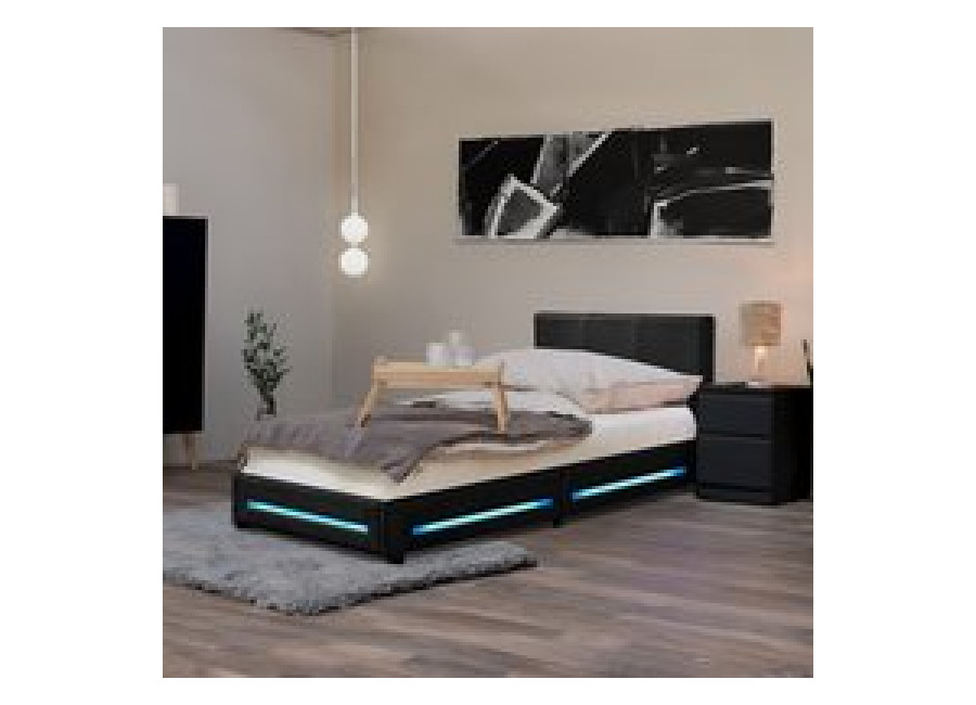 Home Deluxe Cama LED ASTEROID – 90 x 200 cm negro
