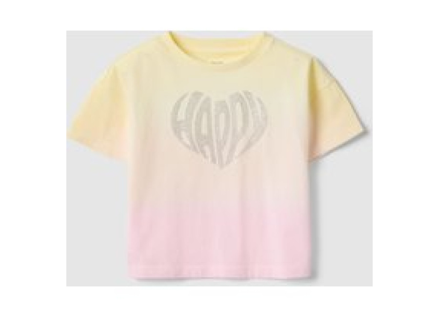 Ovs KIDS, Camiseta Multicolor De Puro Algodón Con Inscripción Para Niñas, Niña, Amarillo/Rosa, Talla: 4-5