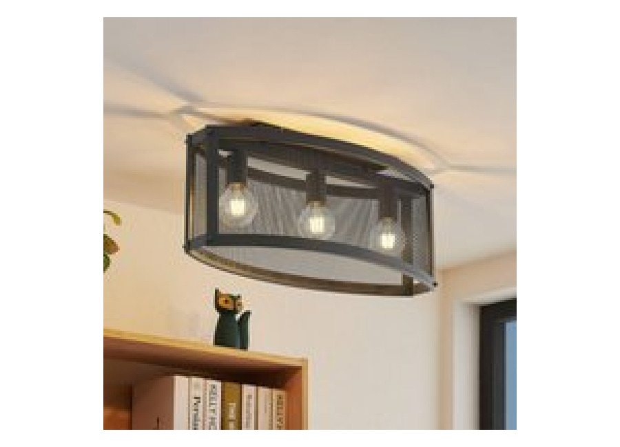 Plafón Lindby Mizgin con rejilla de 3 luce
