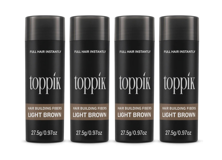 Toppik Fibras Capilares Castaño Claro – Pack 4×27,5 g – Fibras de Queratina para Aumentar la…