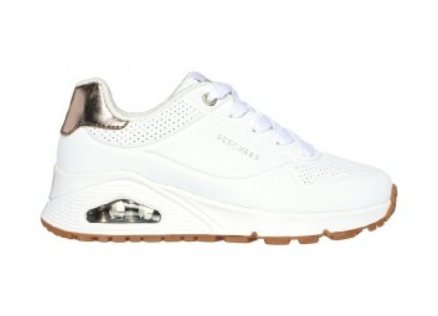 Skechers para mujer/niña. 310545L Zapatillas Uno Gen1 Shimmer Away blanco (28), 3 a 5cm, Cordones, Casual, moda infanti