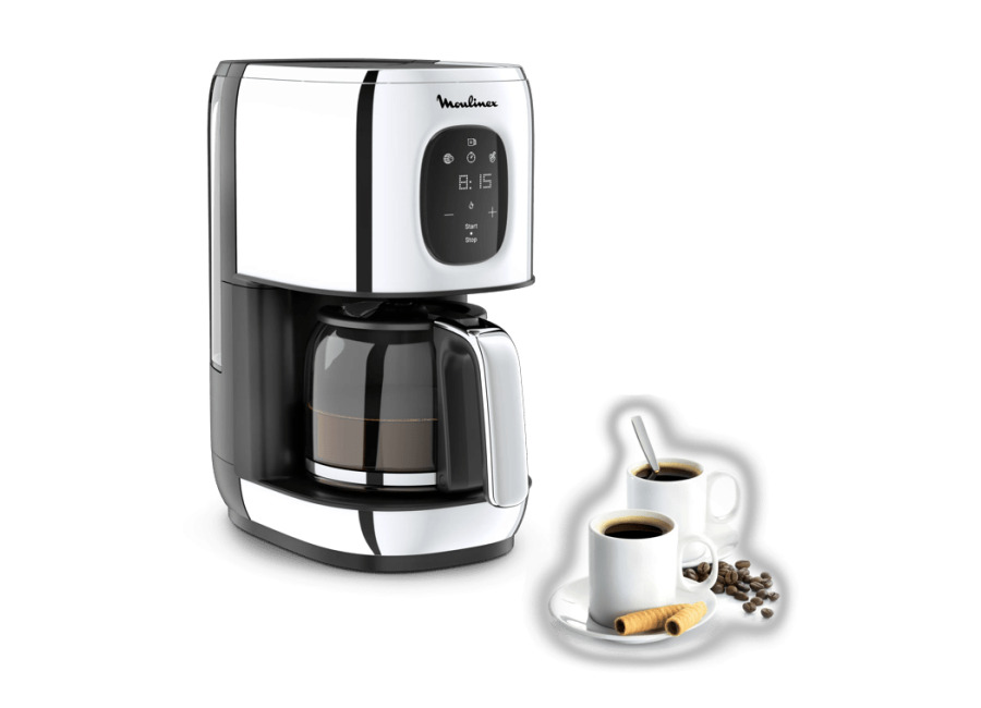Moulinex Majestuo Cafetera de Filtro, 10 Tazas, Pantalla Táctil, Blanca