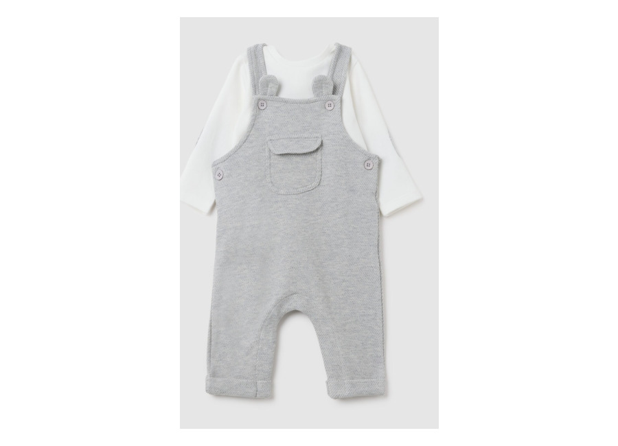 Fagottino Peto De Bebé En Felpa Gris, Bebé Niño, Gris jaspeado, Talla: 1-3