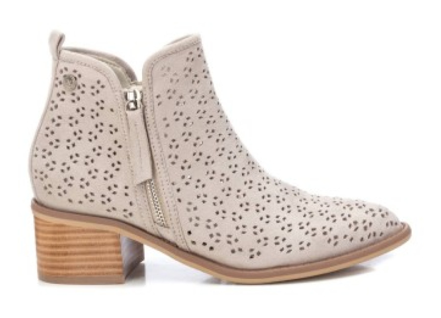 Zapatillas Xti para mujer. 14225501-HIELO Botines 142255 beige -Altura Tacón: 5cm- (37), Blanco, 3 a 5cm, Cremallera, Casual, Imitación cuero