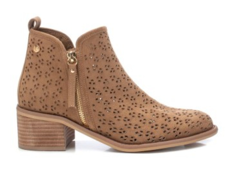 Zapatillas Xti para mujer. 14225502-TAUPE Botines 142255 marrón -altura tacón: 5cm- (37), 3 a 5cm, Cremallera, Casual, Imitación cuero