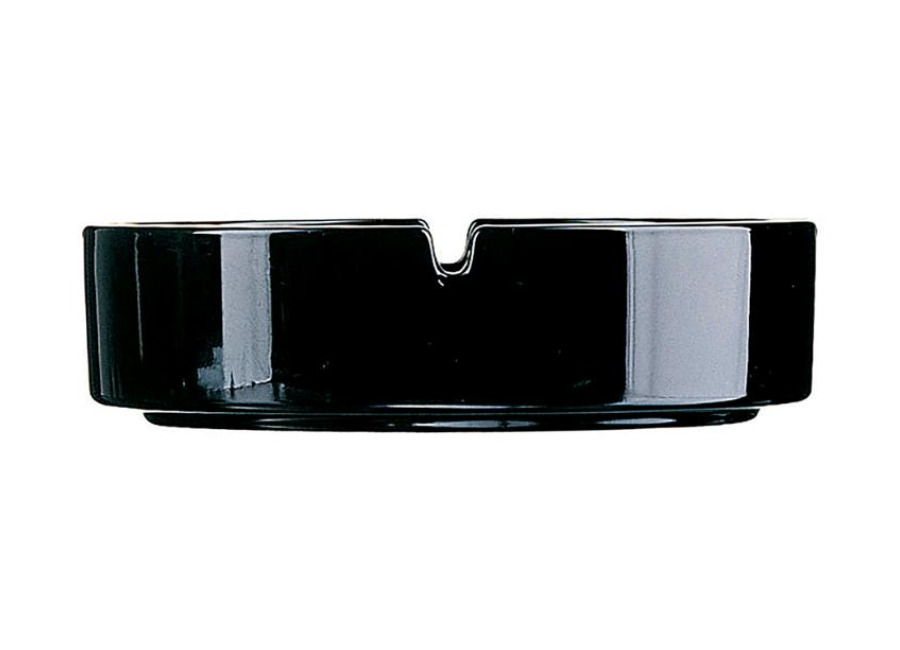 Arcoroc Juego 6 ceniceros redondos 8,5cm vidrio negro Apilable Arcoroc