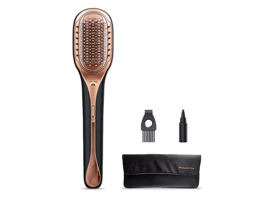 Rowenta Cepillo reparador de cabello – Rowenta Hair Therapist™ , Repara la fibra capilar, Tecnología Thermal Care, Revestimiento Keratin, Negro