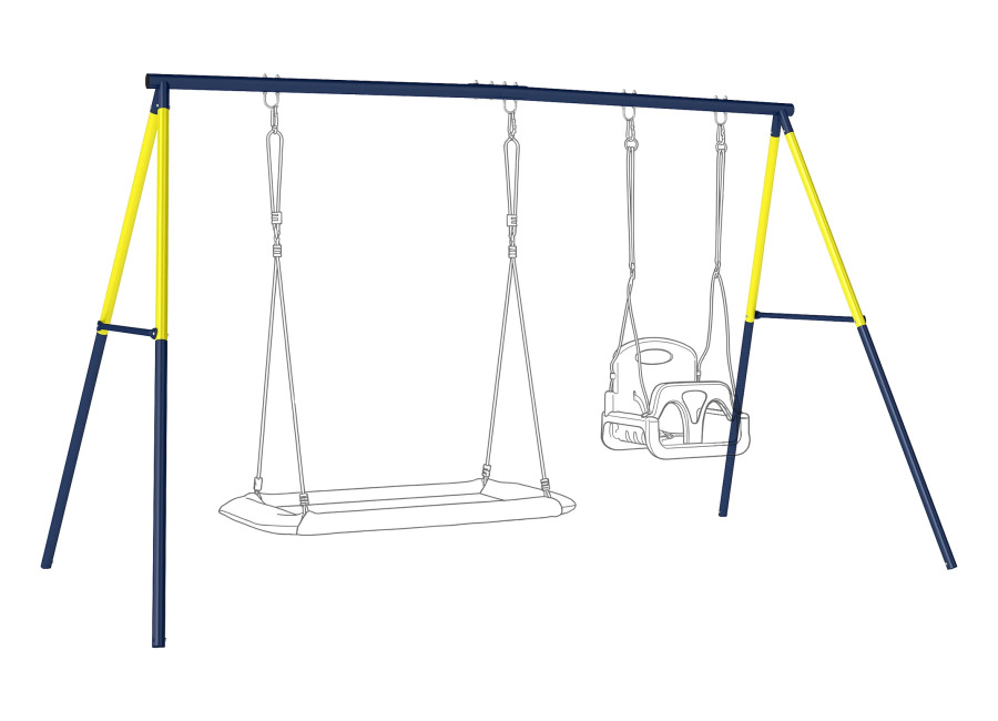 AIYAPLAY Estructura de Columpio Infantil Metálica para 2 Columpios Carga 150 kg para Asiento de Columpio…