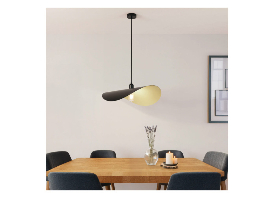 Home Deluxe Lámpara colgante de diseño RONA – negro/oro