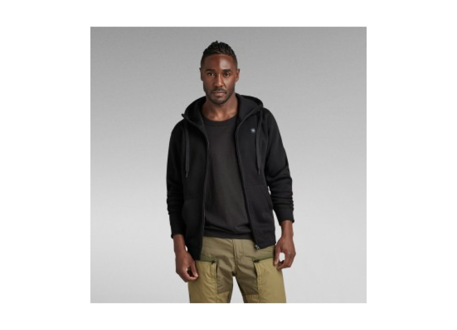 G-Star para hombre. D16122-C235-6484 Sudadera con Capucha Premium Core Zip negro (S), Casual, Algodón, Manga larga