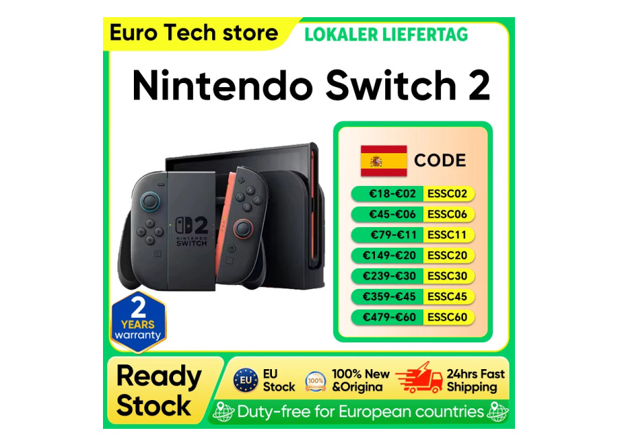 Nintendo Switch 2, Pantalla de 7.9», Controles Joy-Con, Audio Mejorado, Consola Ajustable, Compatible con Modelos Anteriores,…