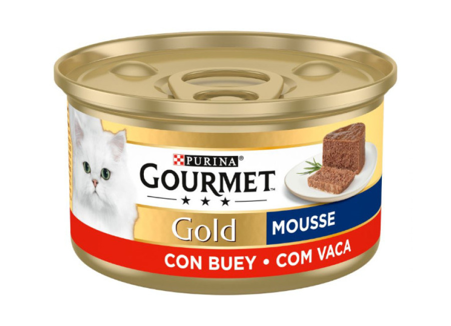 Gourmet 48 latas x 85 g Gourmet Gold Mousse de Buey lata para gatos ¡Pack ahorro!