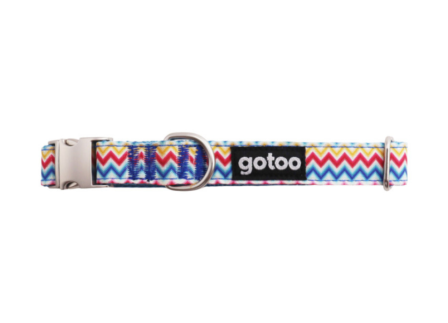Gotoo Collar estampado rayas zig-zag para perro