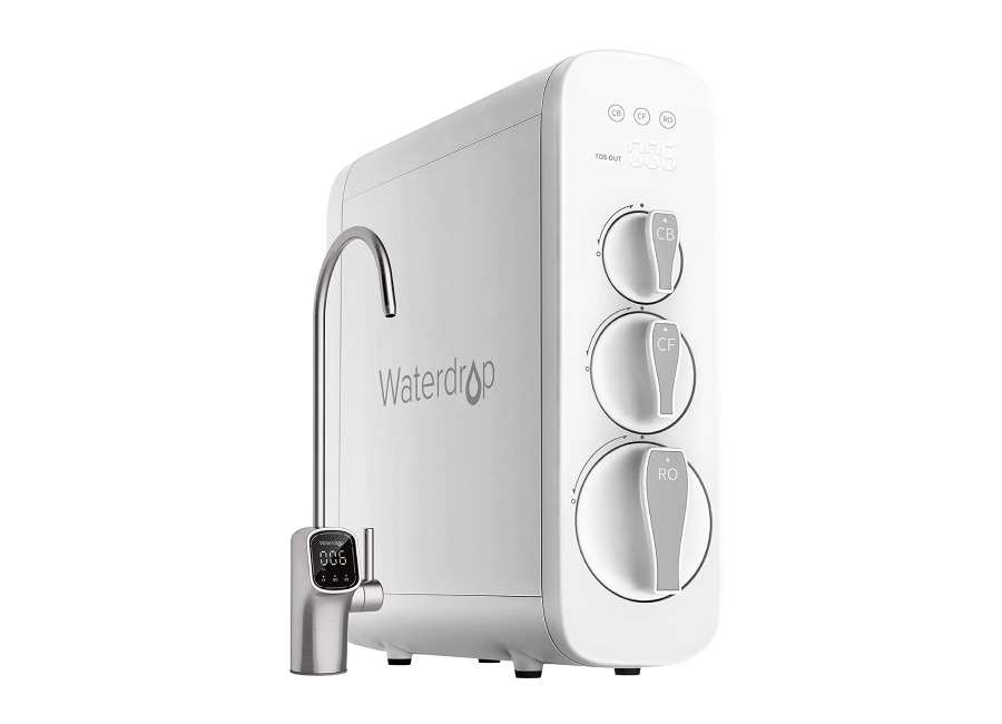 Sistema de Ósmosis Inversa G3P800 Waterdrop, 800 GPD, sin Tanque con Grifo Inteligente LED